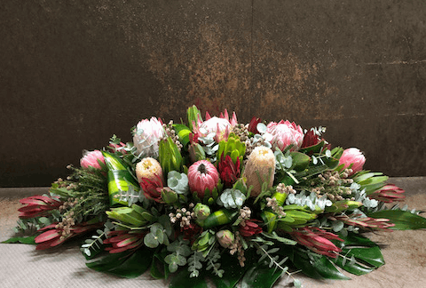 Native Australian Casket Spray Used As Funeral Flowers In Perth