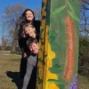 a family who painted a cremation coffin for their family members funeral