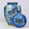 Azure Floral Cremation Urn