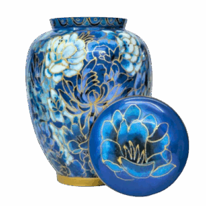 Azure Floral Cremation Urn
