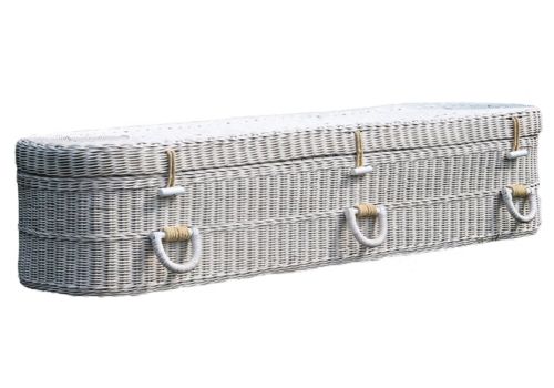White Wicker Natural Casket