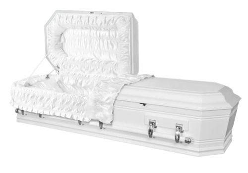White Swan Half Lid Casket