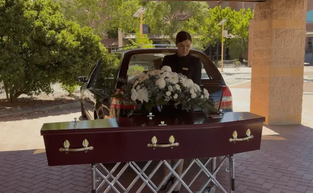 Funeral services Perth - memorial flowers at a cremation service